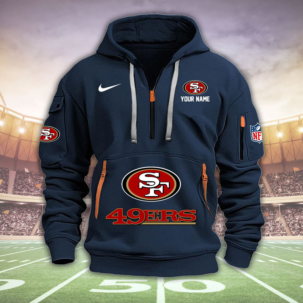 San Francisco 49ers New Personalized Quarter Zip Hoodie AZBTQZH000014 - Famjoys San Francisco 49ers New Personalized Quarter Zip Hoodie AZBTQZH000014 - Famjoys