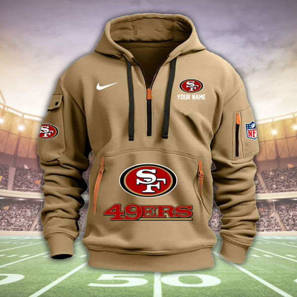 San Francisco 49ers New Personalized Quarter Zip Hoodie AZBTQZH000014 - Famjoys San Francisco 49ers New Personalized Quarter Zip Hoodie AZBTQZH000014 - Famjoys