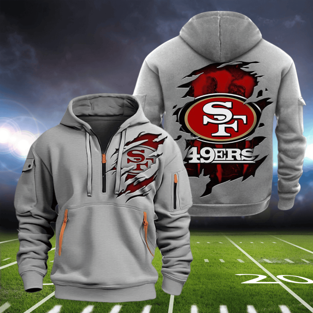 San Francisco 49ers New Personalized Quarter Zip Hoodie AZBTQZH000066 - Famjoys San Francisco 49ers New Personalized Quarter Zip Hoodie AZBTQZH000066 - Famjoys