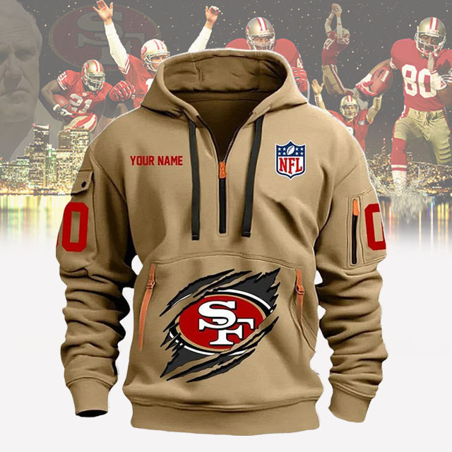 San Francisco 49ers New Personalized Quarter Zip Hoodie AZBTQZH000071 - Famjoys San Francisco 49ers New Personalized Quarter Zip Hoodie AZBTQZH000071 - Famjoys