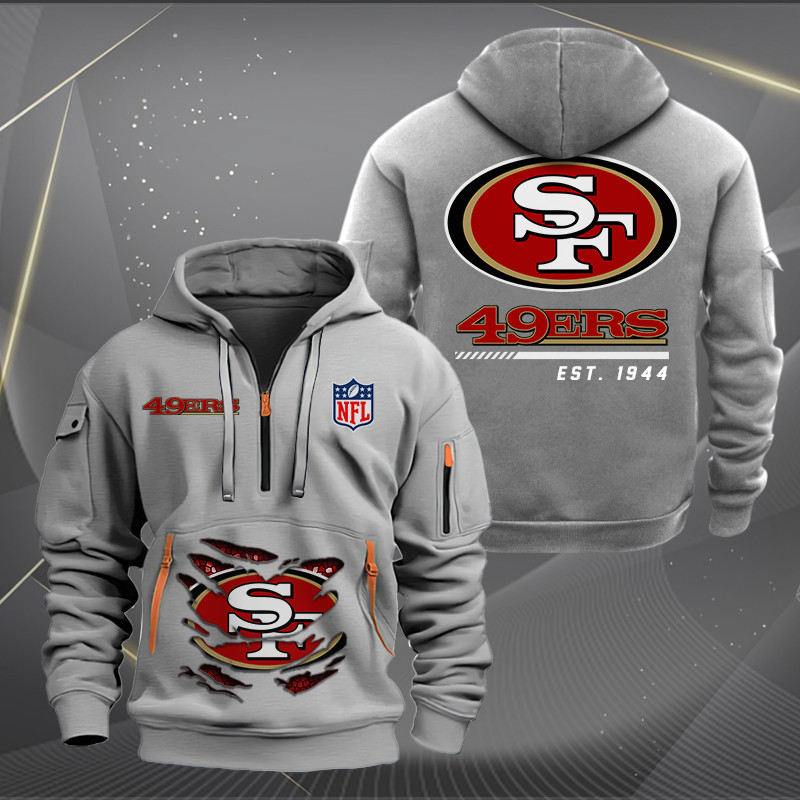 San Francisco 49ers New Personalized Quarter Zip Hoodie AZBTQZH000122 - Famjoys San Francisco 49ers New Personalized Quarter Zip Hoodie AZBTQZH000122 - Famjoys