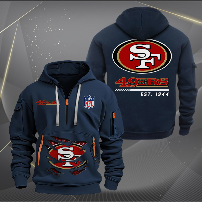 San Francisco 49ers New Personalized Quarter Zip Hoodie AZBTQZH000122 - Famjoys San Francisco 49ers New Personalized Quarter Zip Hoodie AZBTQZH000122 - Famjoys