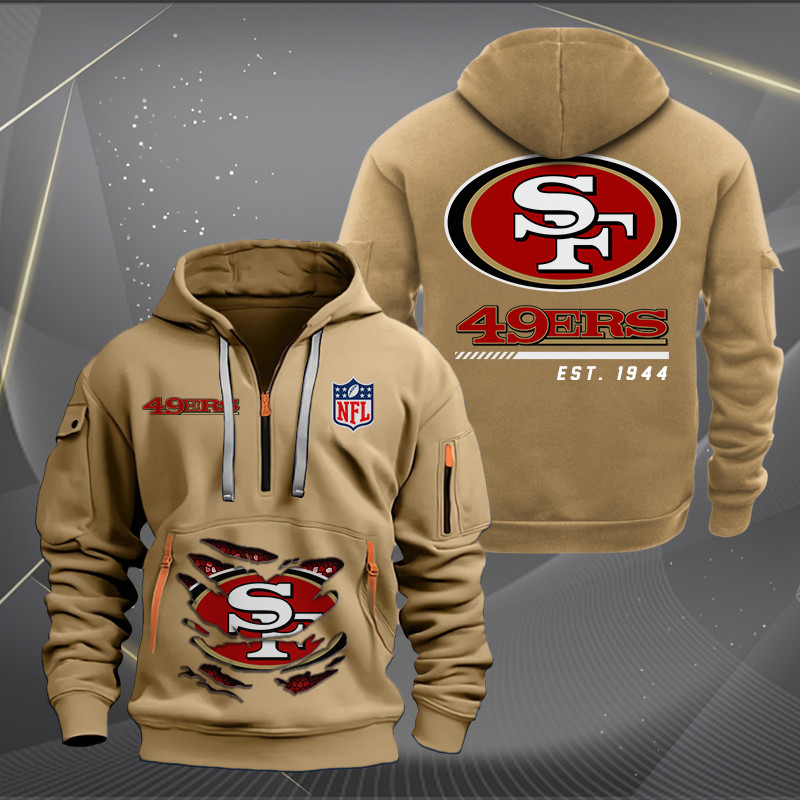 San Francisco 49ers New Personalized Quarter Zip Hoodie AZBTQZH000122 - Famjoys San Francisco 49ers New Personalized Quarter Zip Hoodie AZBTQZH000122 - Famjoys