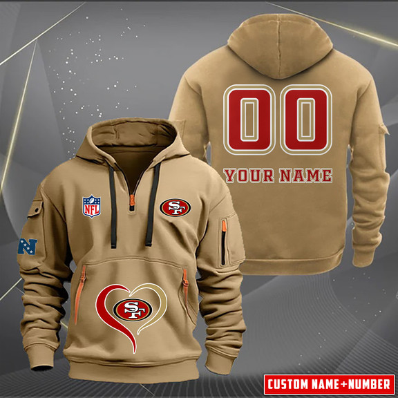 San Francisco 49ers New Personalized Quarter Zip Hoodie AZBTQZH000142 - Famjoys San Francisco 49ers New Personalized Quarter Zip Hoodie AZBTQZH000142 - Famjoys