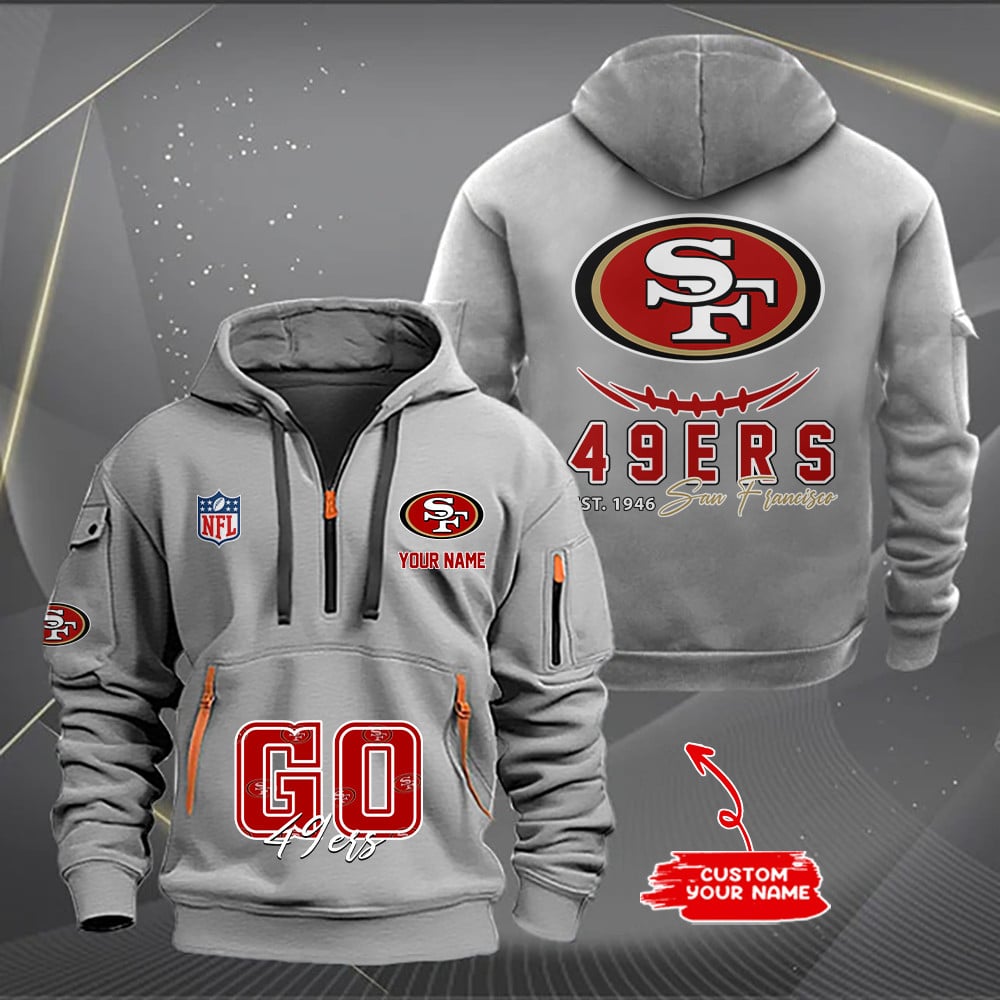 San Francisco 49ers New Personalized Quarter Zip Hoodie AZBTQZH000151 - Famjoys San Francisco 49ers New Personalized Quarter Zip Hoodie AZBTQZH000151 - Famjoys