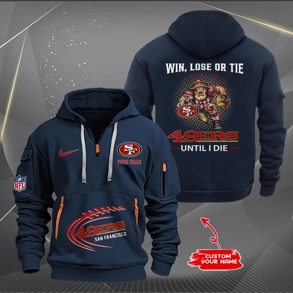 San Francisco 49ers New Personalized Quarter Zip Hoodie AZBTQZH000167 - Famjoys San Francisco 49ers New Personalized Quarter Zip Hoodie AZBTQZH000167 - Famjoys