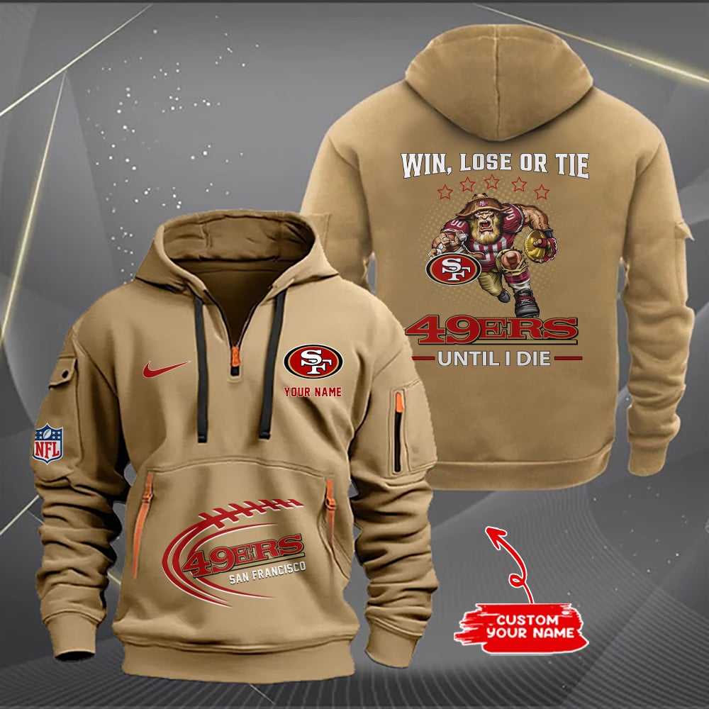 San Francisco 49ers New Personalized Quarter Zip Hoodie AZBTQZH000167 - Famjoys San Francisco 49ers New Personalized Quarter Zip Hoodie AZBTQZH000167 - Famjoys
