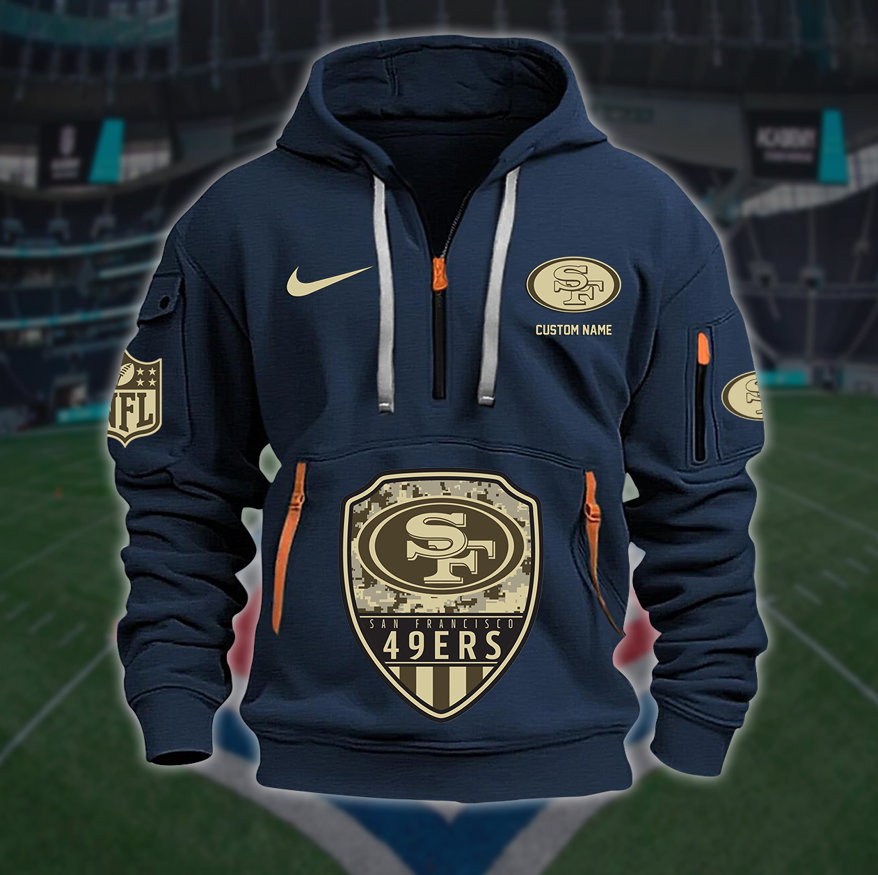 San Francisco 49ers New Personalized Quarter Zip Hoodie AZBTQZH000202 - Famjoys San Francisco 49ers New Personalized Quarter Zip Hoodie AZBTQZH000202 - Famjoys