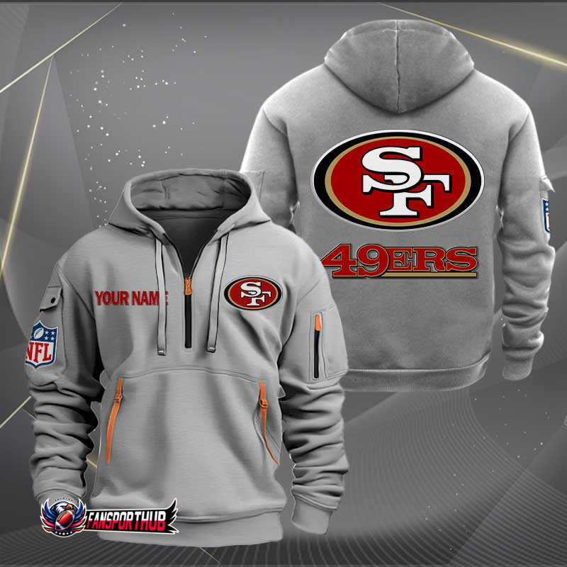 San Francisco 49ers New Personalized Quarter Zip Hoodie AZBTQZH000235 - Famjoys San Francisco 49ers New Personalized Quarter Zip Hoodie AZBTQZH000235 - Famjoys