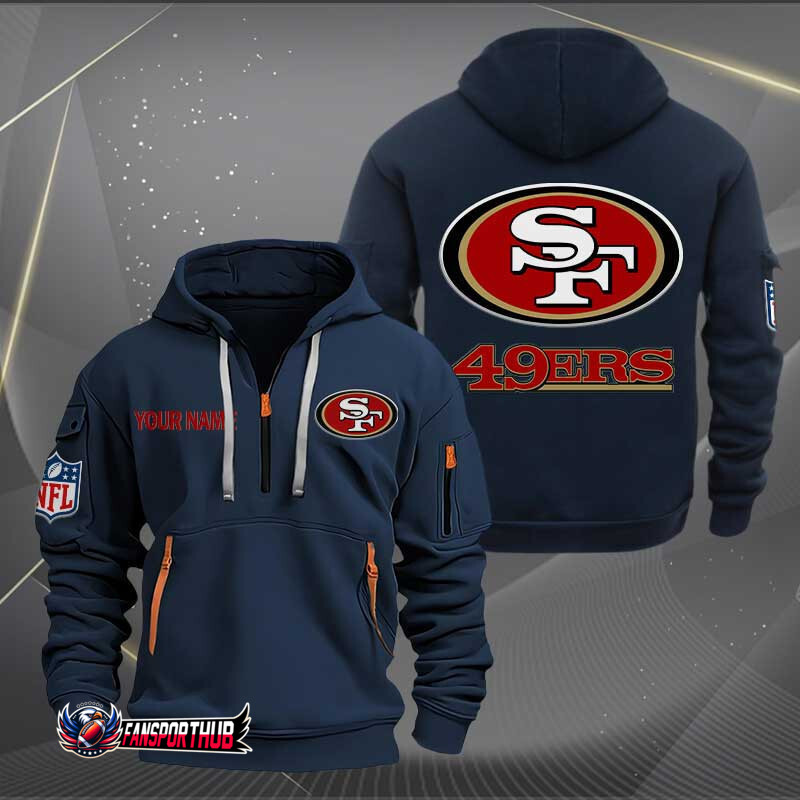 San Francisco 49ers New Personalized Quarter Zip Hoodie AZBTQZH000235 - Famjoys San Francisco 49ers New Personalized Quarter Zip Hoodie AZBTQZH000235 - Famjoys