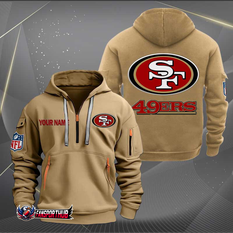 San Francisco 49ers New Personalized Quarter Zip Hoodie AZBTQZH000235 - Famjoys San Francisco 49ers New Personalized Quarter Zip Hoodie AZBTQZH000235 - Famjoys