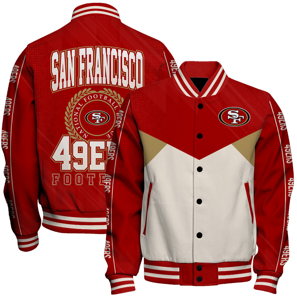 San Francisco 49ers - Personality, Outstanding Unisex Varsity Jacket - Famjoys San Francisco 49ers - Personality, Outstanding Unisex Varsity Jacket - Famjoys