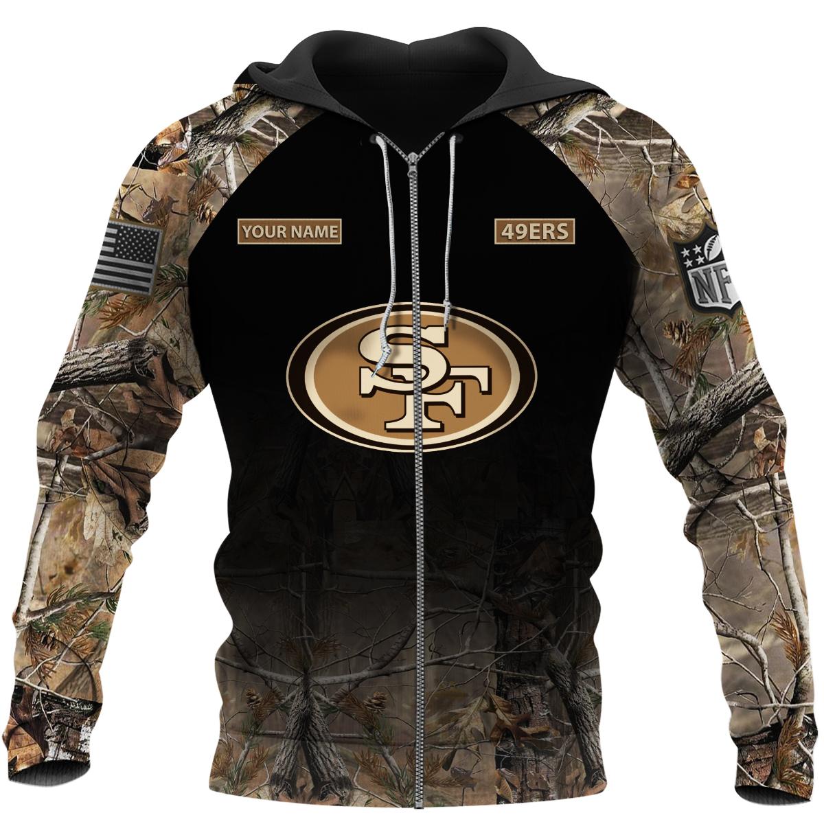San Francisco 49ers Personalized Hunting Camo Hoodie,T-Shirt, Sweatshirt, Zipper - Famjoys San Francisco 49ers Personalized Hunting Camo Hoodie,T-Shirt, Sweatshirt, Zipper - Famjoys