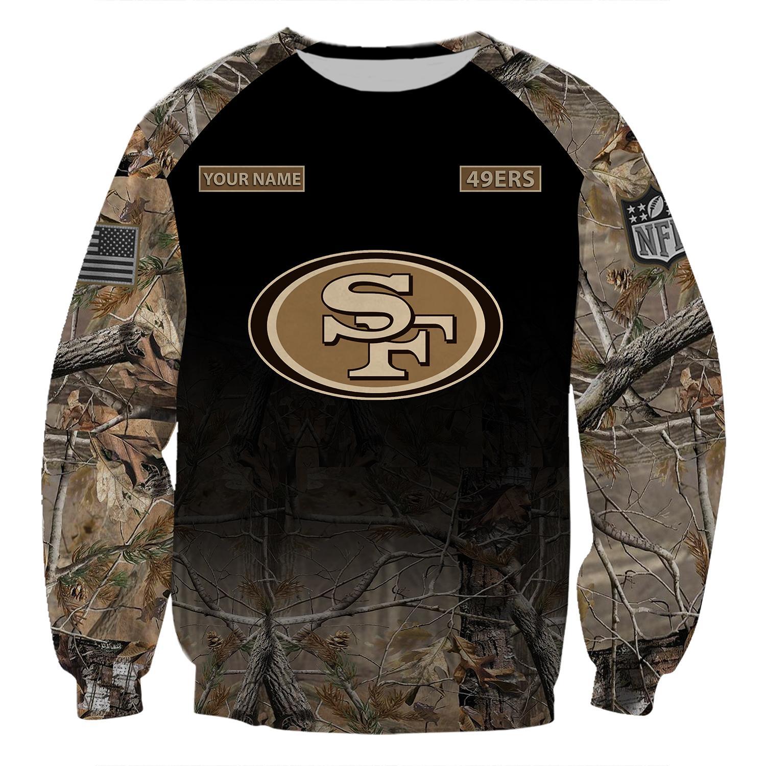 San Francisco 49ers Personalized Hunting Camo Hoodie,T-Shirt, Sweatshirt, Zipper - Famjoys San Francisco 49ers Personalized Hunting Camo Hoodie,T-Shirt, Sweatshirt, Zipper - Famjoys