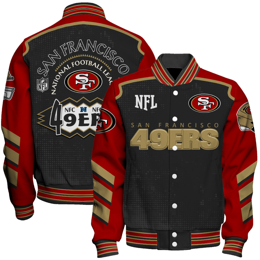 San Francisco 49ers - Relentless Determination Unisex Varsity Jacket - Famjoys San Francisco 49ers - Relentless Determination Unisex Varsity Jacket - Famjoys