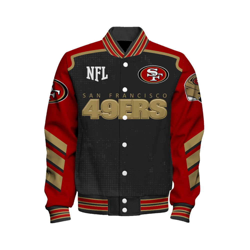 San Francisco 49ers - Relentless Determination Unisex Varsity Jacket - Famjoys San Francisco 49ers - Relentless Determination Unisex Varsity Jacket - Famjoys