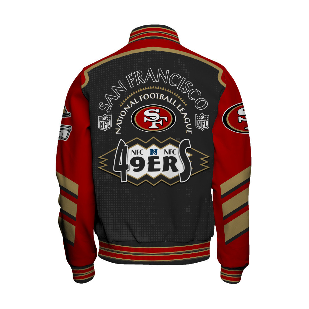 San Francisco 49ers - Relentless Determination Unisex Varsity Jacket - Famjoys San Francisco 49ers - Relentless Determination Unisex Varsity Jacket - Famjoys