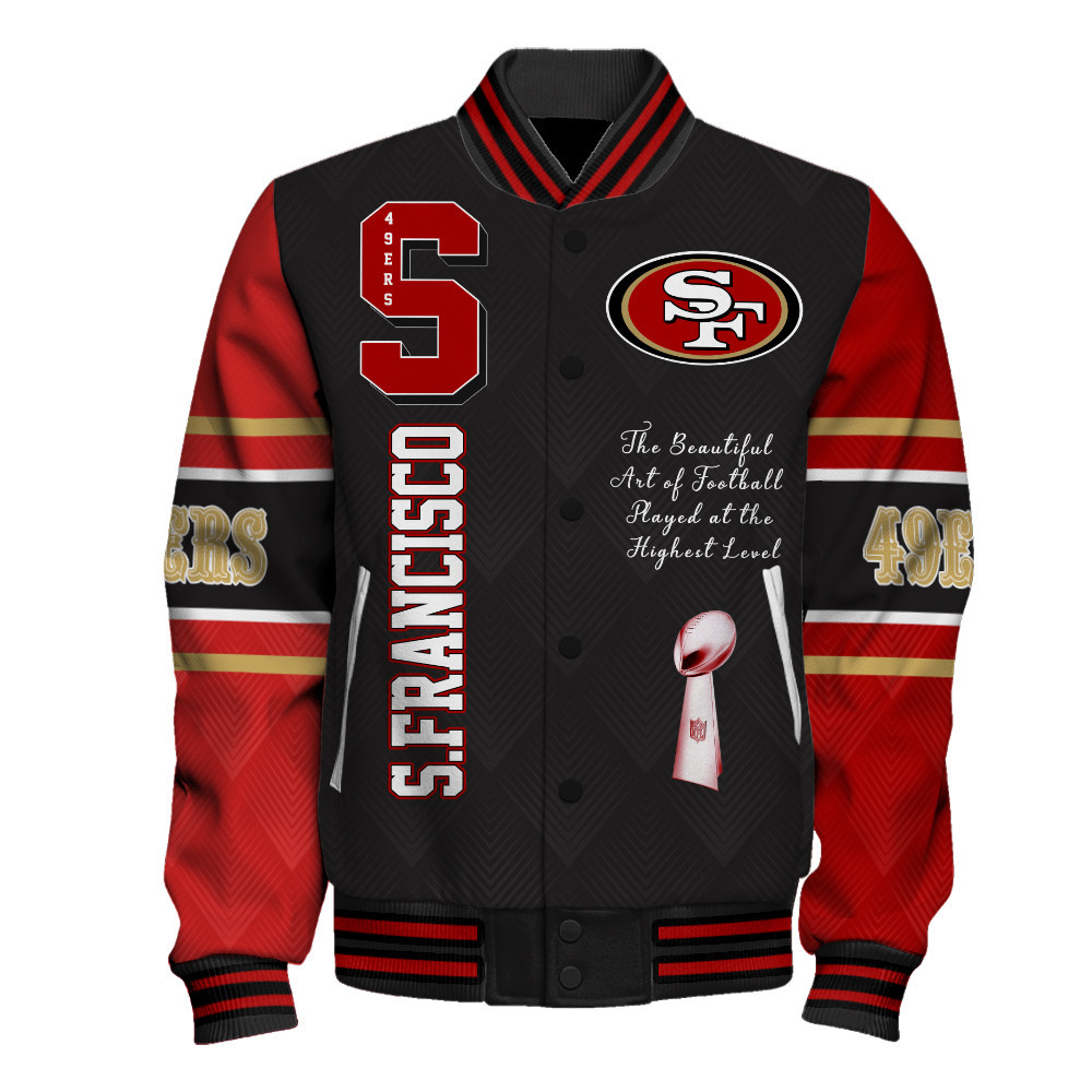 San Francisco 49ers Six Times Champions Unisex Varsity Jacket SFAT V22 - Famjoys San Francisco 49ers Six Times Champions Unisex Varsity Jacket SFAT V22 - Famjoys
