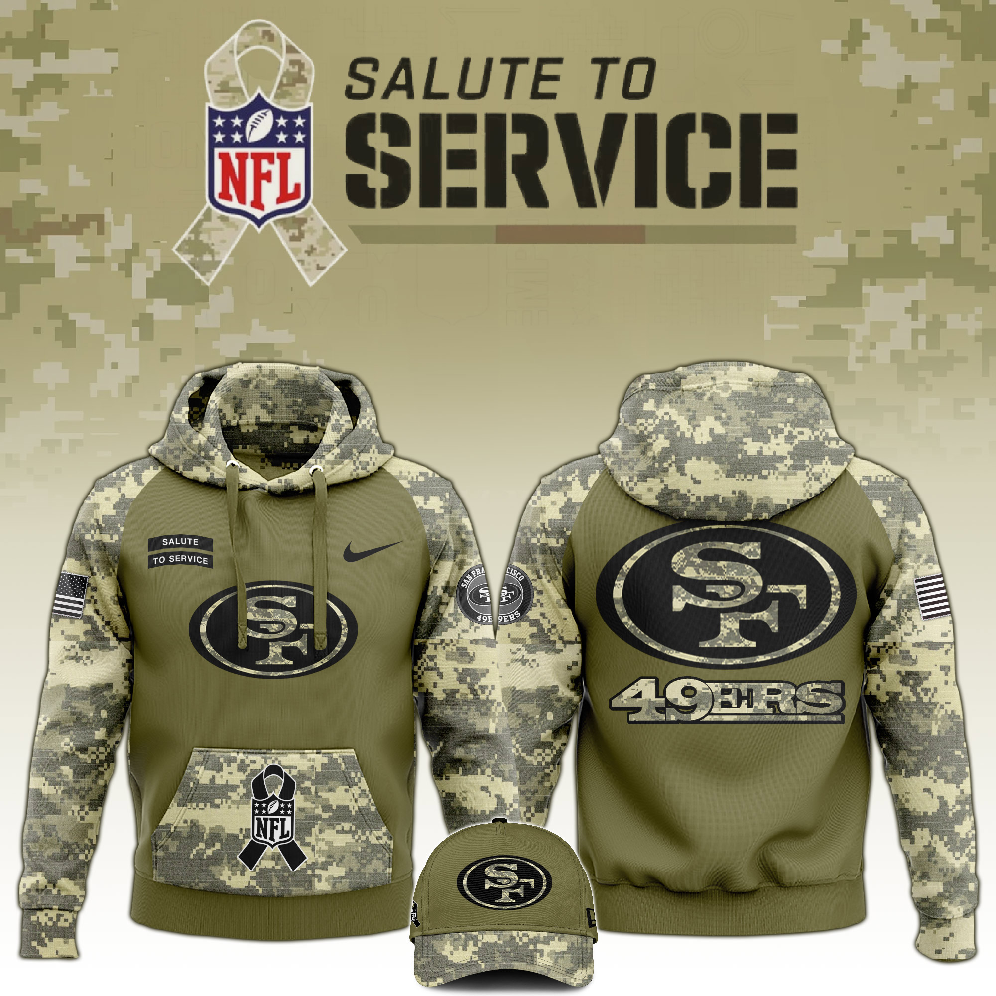 San Francisco 49ers Veterans Day Hoodie - Famjoys San Francisco 49ers Veterans Day Hoodie - Famjoys