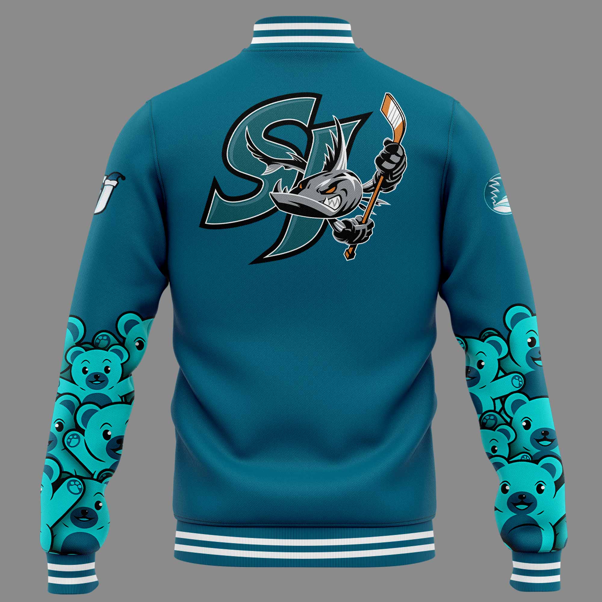 San Jose Barracuda Baseball Jacket AHL 2024 - Famjoys San Jose Barracuda Baseball Jacket AHL 2024 - Famjoys