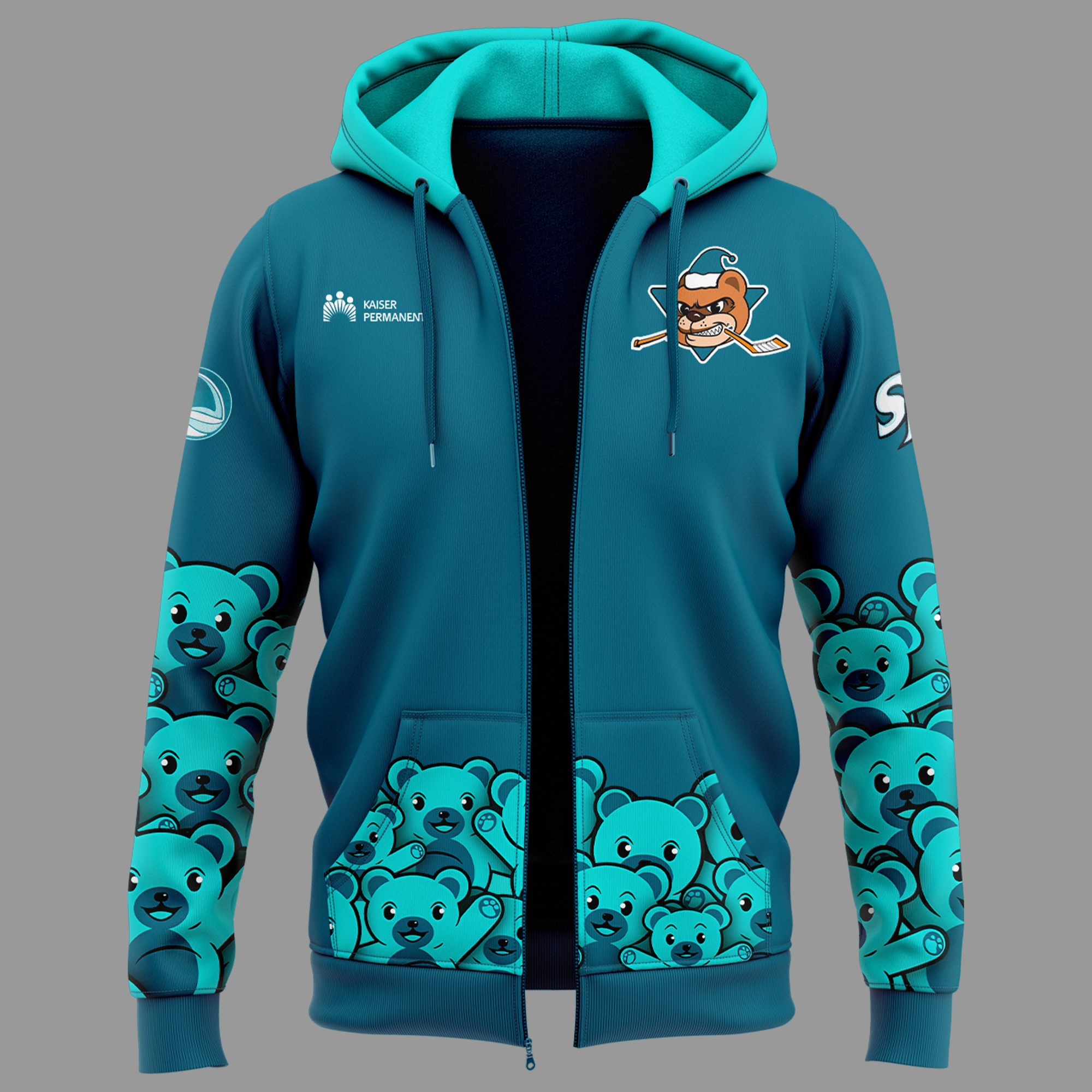 San Jose Barracuda Zip Hoodie - Famjoys San Jose Barracuda Zip Hoodie - Famjoys