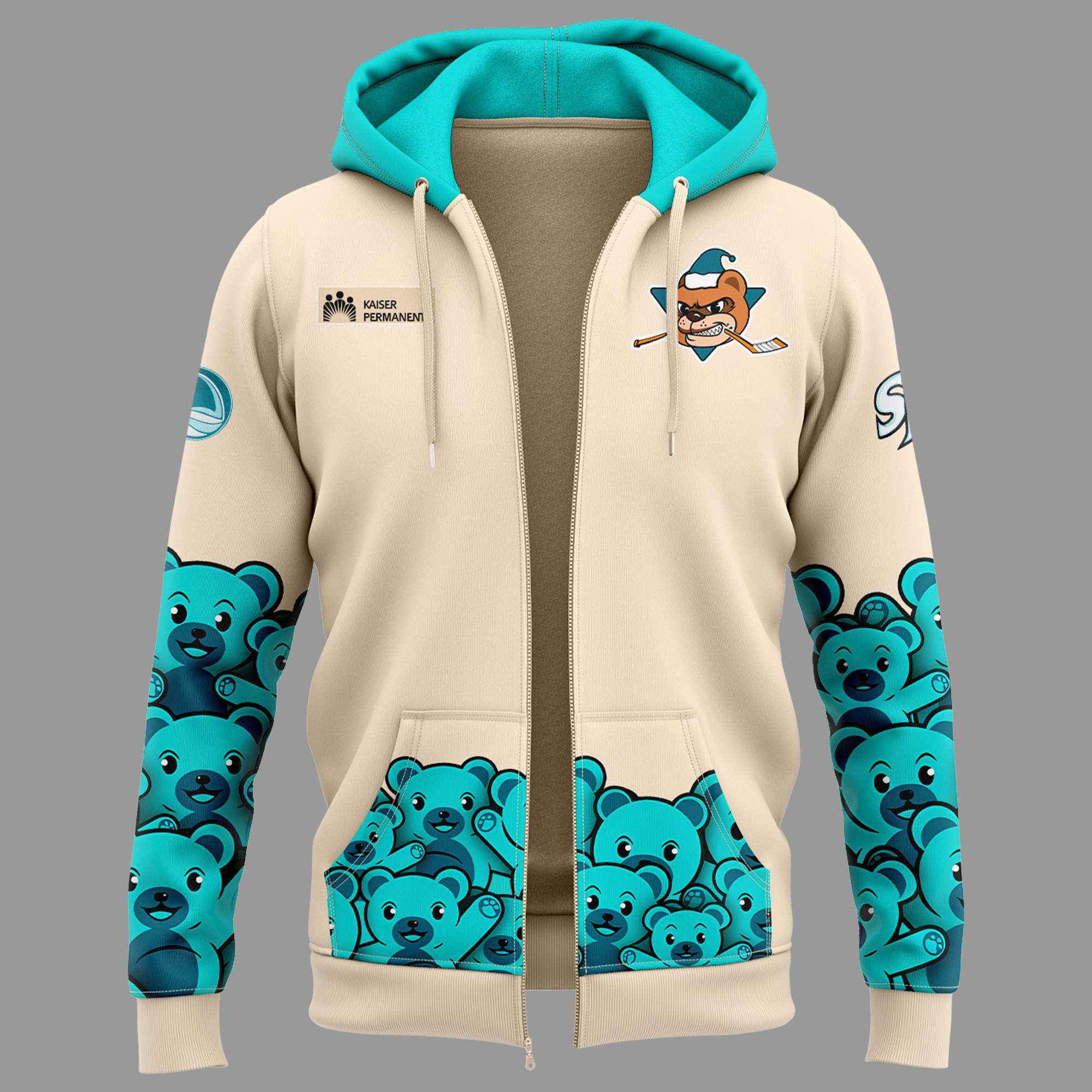 San Jose Barracuda Zip Hoodie - Famjoys San Jose Barracuda Zip Hoodie - Famjoys