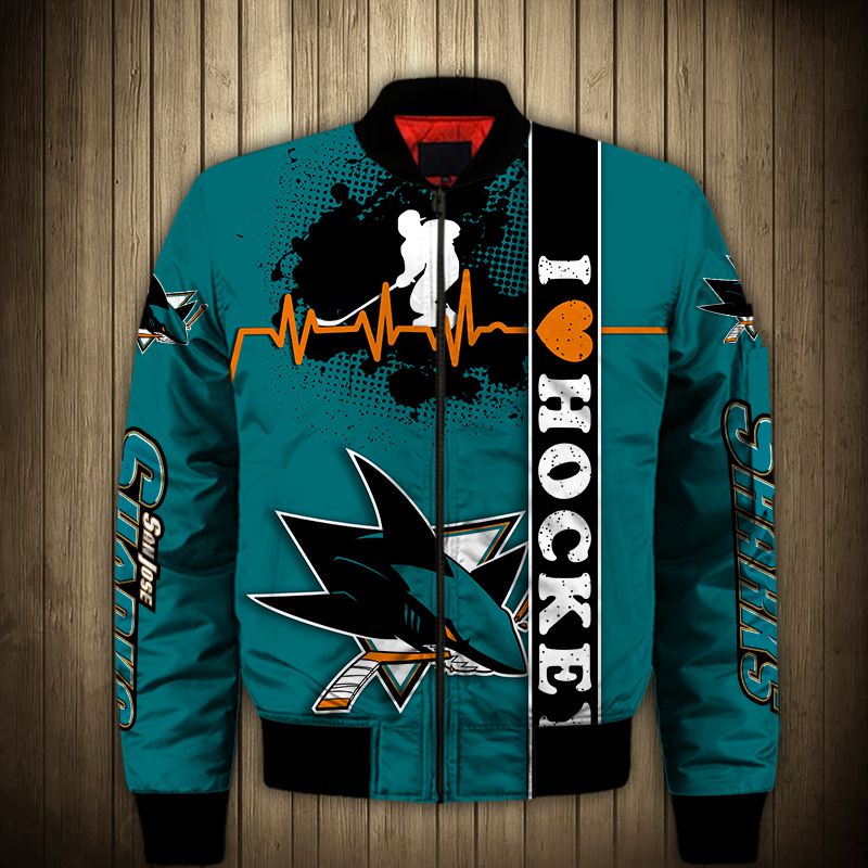 San Jose Sharks Bomber Jacket - Famjoys San Jose Sharks Bomber Jacket - Famjoys