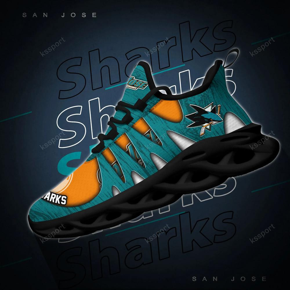 San Jose Sharks Max Soul Shoes, Running Sneakers - Famjoys San Jose Sharks Max Soul Shoes, Running Sneakers - Famjoys