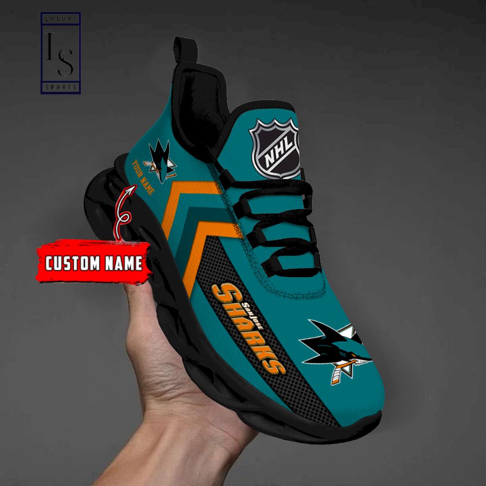 San Jose Sharks NHL Personalized Max Soul Shoes - Famjoys San Jose Sharks NHL Personalized Max Soul Shoes - Famjoys