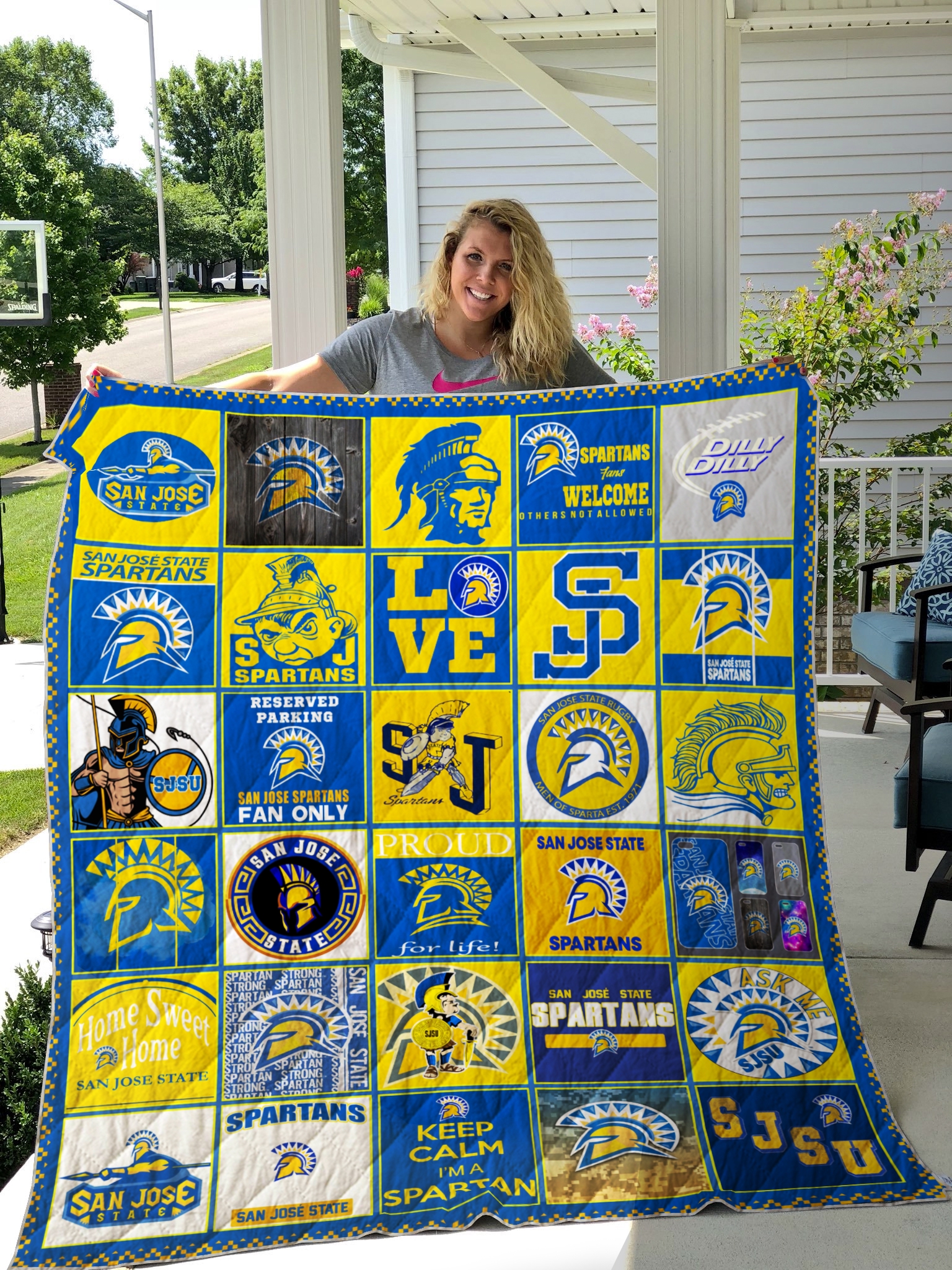 San Jose State Spartans Quilt Blanket #1435 - Famjoys San Jose State Spartans Quilt Blanket #1435 - Famjoys