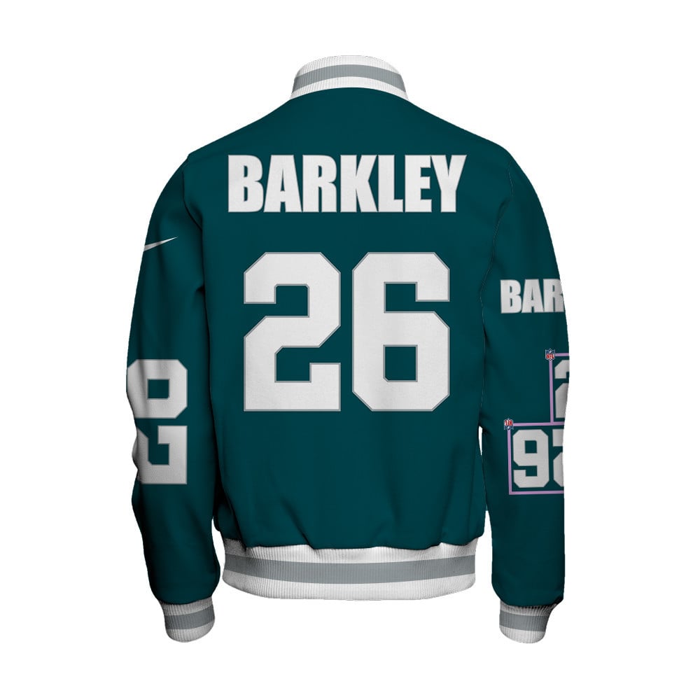 Saquon Barkley #26 Philadelphia Eagles National Football League Unisex Varsity Jacket - Famjoys Saquon Barkley #26 Philadelphia Eagles National Football League Unisex Varsity Jacket - Famjoys