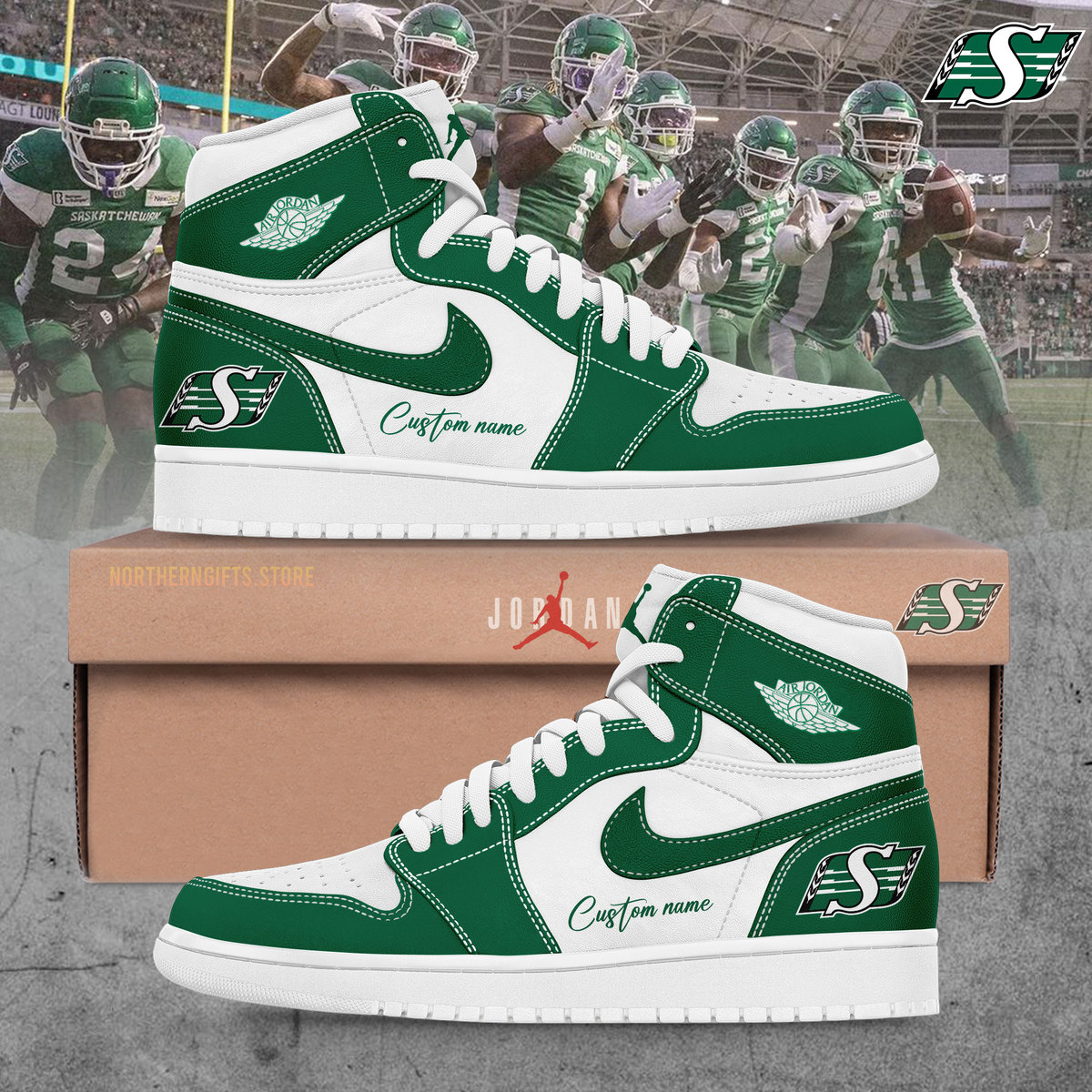 Saskatchewan Roughriders Custom Name For Fans Shoes -SP27062401ID10 - Famjoys Saskatchewan Roughriders Custom Name For Fans Shoes -SP27062401ID10 - Famjoys