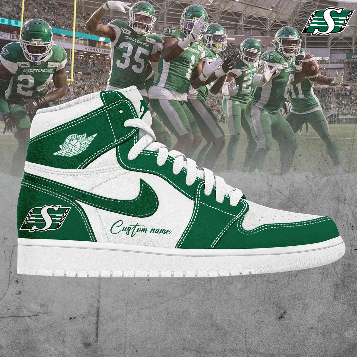 Saskatchewan Roughriders Custom Name For Fans Shoes -SP27062401ID10 - Famjoys Saskatchewan Roughriders Custom Name For Fans Shoes -SP27062401ID10 - Famjoys