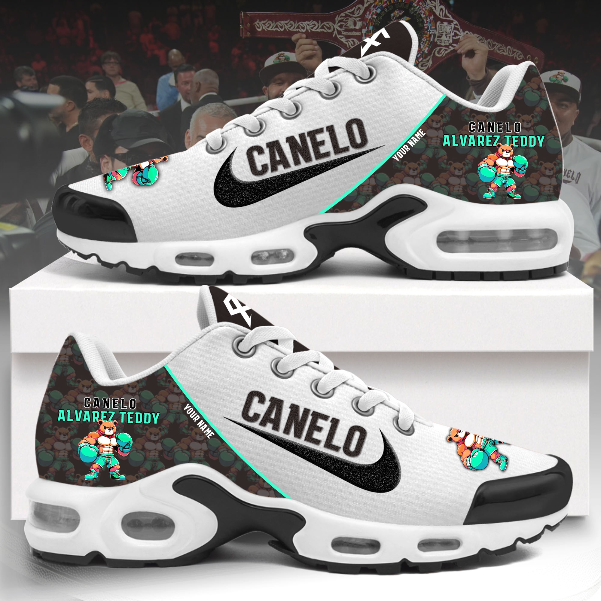 Saul Canelo Alvarez Boxing Bear Shoes 2024 - Famjoys Saul Canelo Alvarez Boxing Bear Shoes 2024 - Famjoys