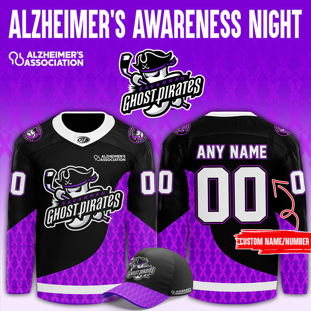 Savannah Ghost Pirates Alzheimer's Awareness Night Jersey - Famjoys Savannah Ghost Pirates Alzheimer's Awareness Night Jersey - Famjoys