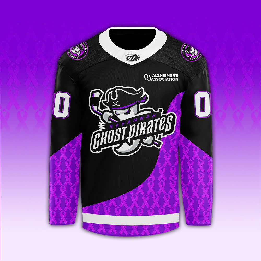 Savannah Ghost Pirates Alzheimer's Awareness Night Jersey - Famjoys Savannah Ghost Pirates Alzheimer's Awareness Night Jersey - Famjoys