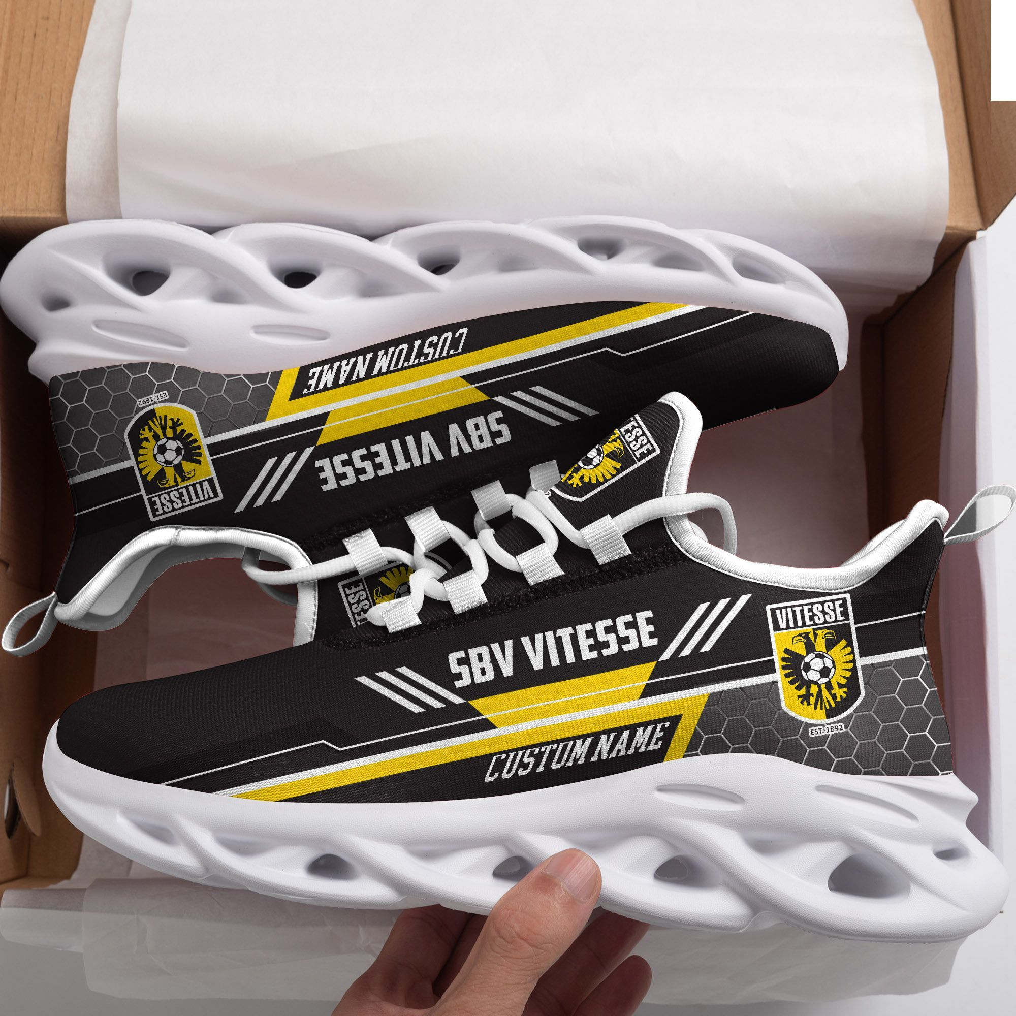 SBV Vitesse Custom Personalized Max Soul Sneakers Shoes - Famjoys SBV Vitesse Custom Personalized Max Soul Sneakers Shoes - Famjoys