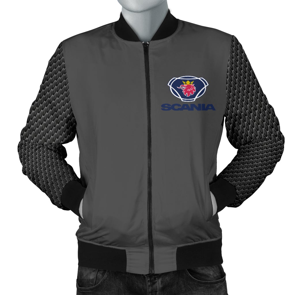 Scania Men's Bomber Jacket Grey - Famjoys Scania Men's Bomber Jacket Grey - Famjoys