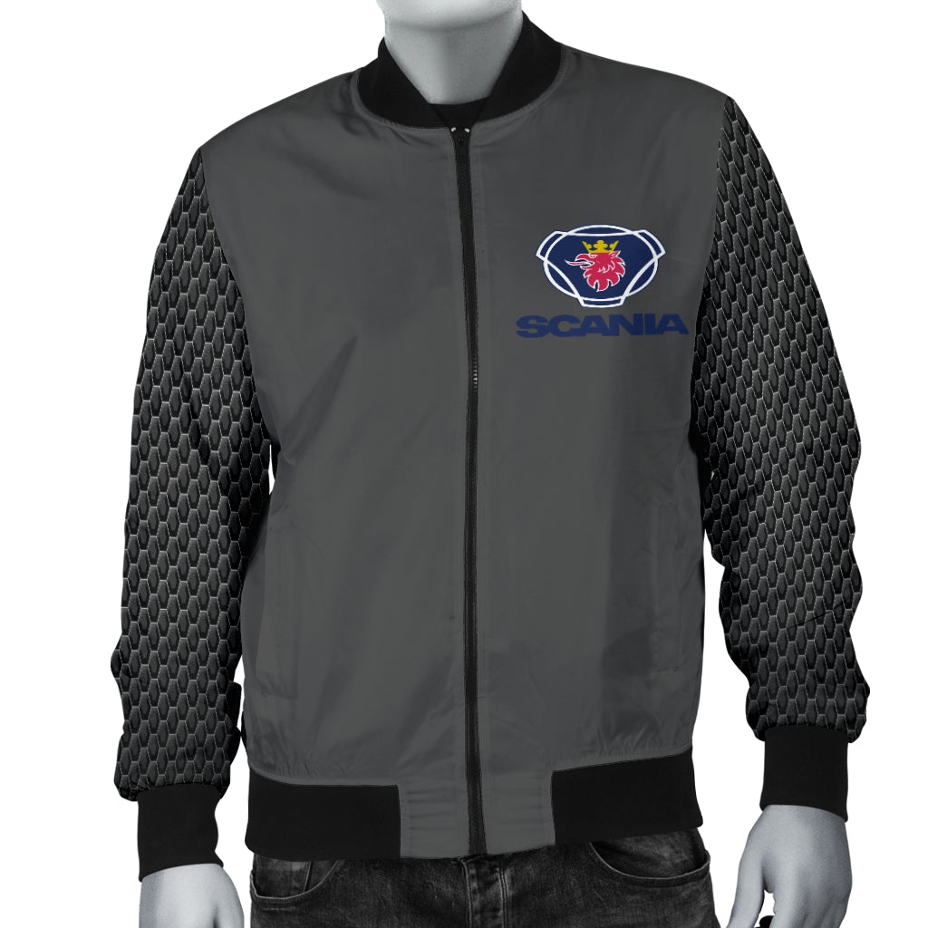 Scania Men's Bomber Jacket Grey - Famjoys Scania Men's Bomber Jacket Grey - Famjoys
