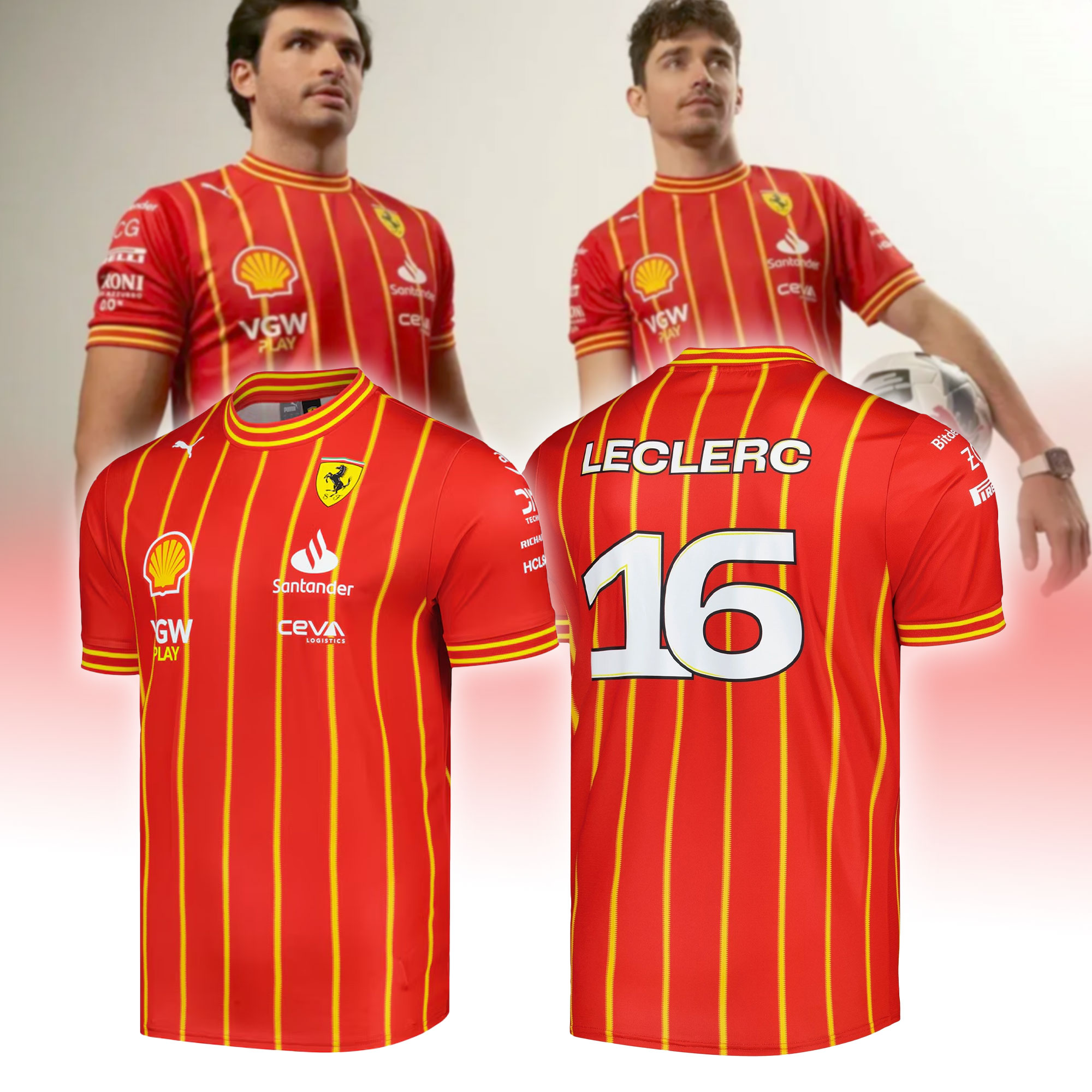 Scuderia Ferrari Team Charles Leclerc Soccer Jersey - Famjoys Scuderia Ferrari Team Charles Leclerc Soccer Jersey - Famjoys