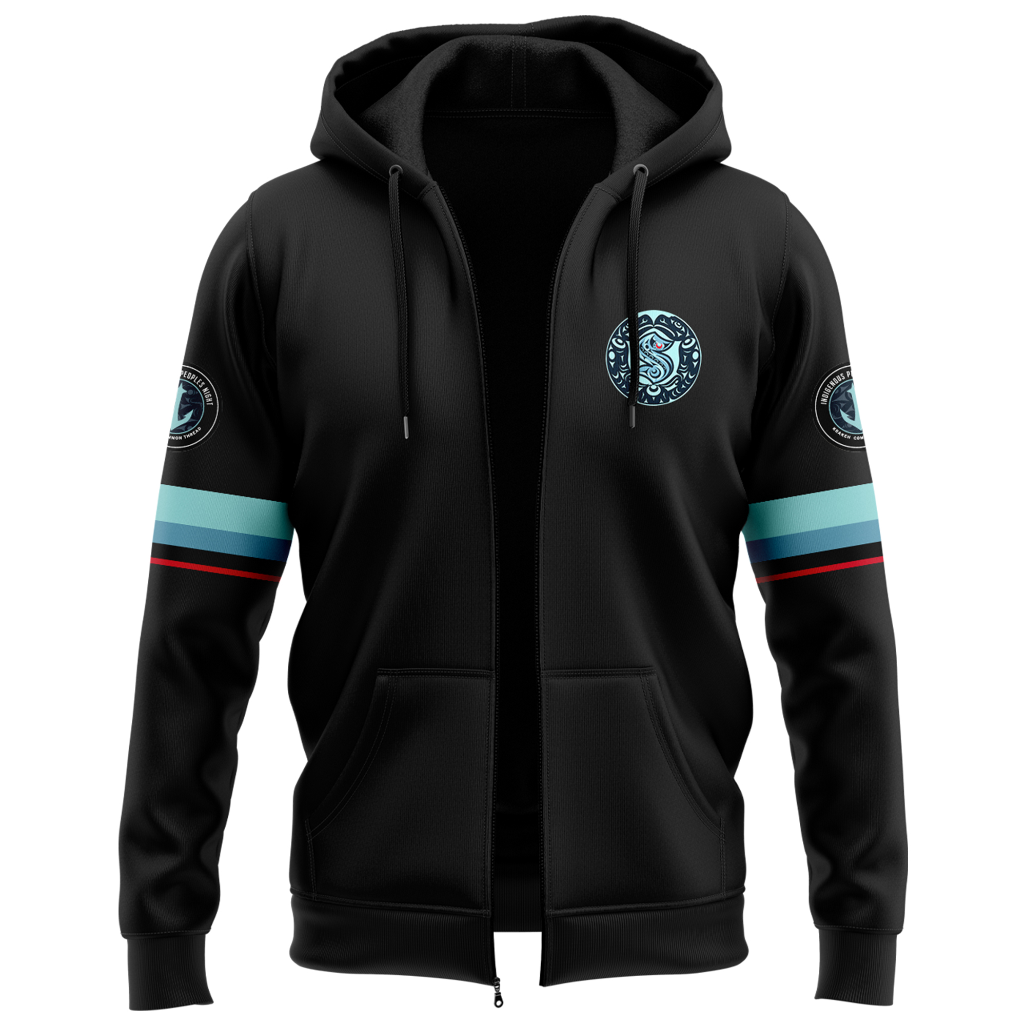 Seattle Kraken Indigenous Peoples Night Black Zip Hoodie - Famjoys Seattle Kraken Indigenous Peoples Night Black Zip Hoodie - Famjoys
