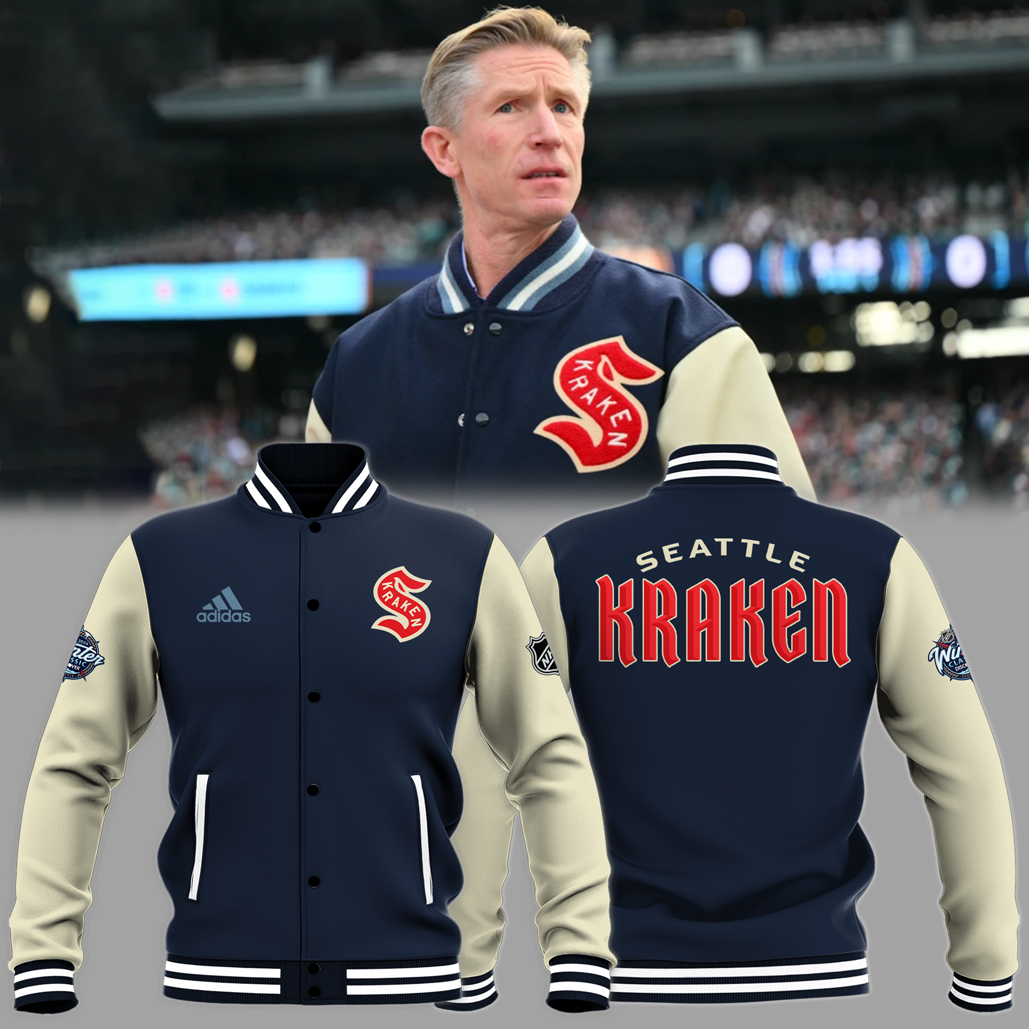 Seattle Kraken Winter Classic Hoodie NHL 2024 - Famjoys Seattle Kraken Winter Classic Hoodie NHL 2024 - Famjoys