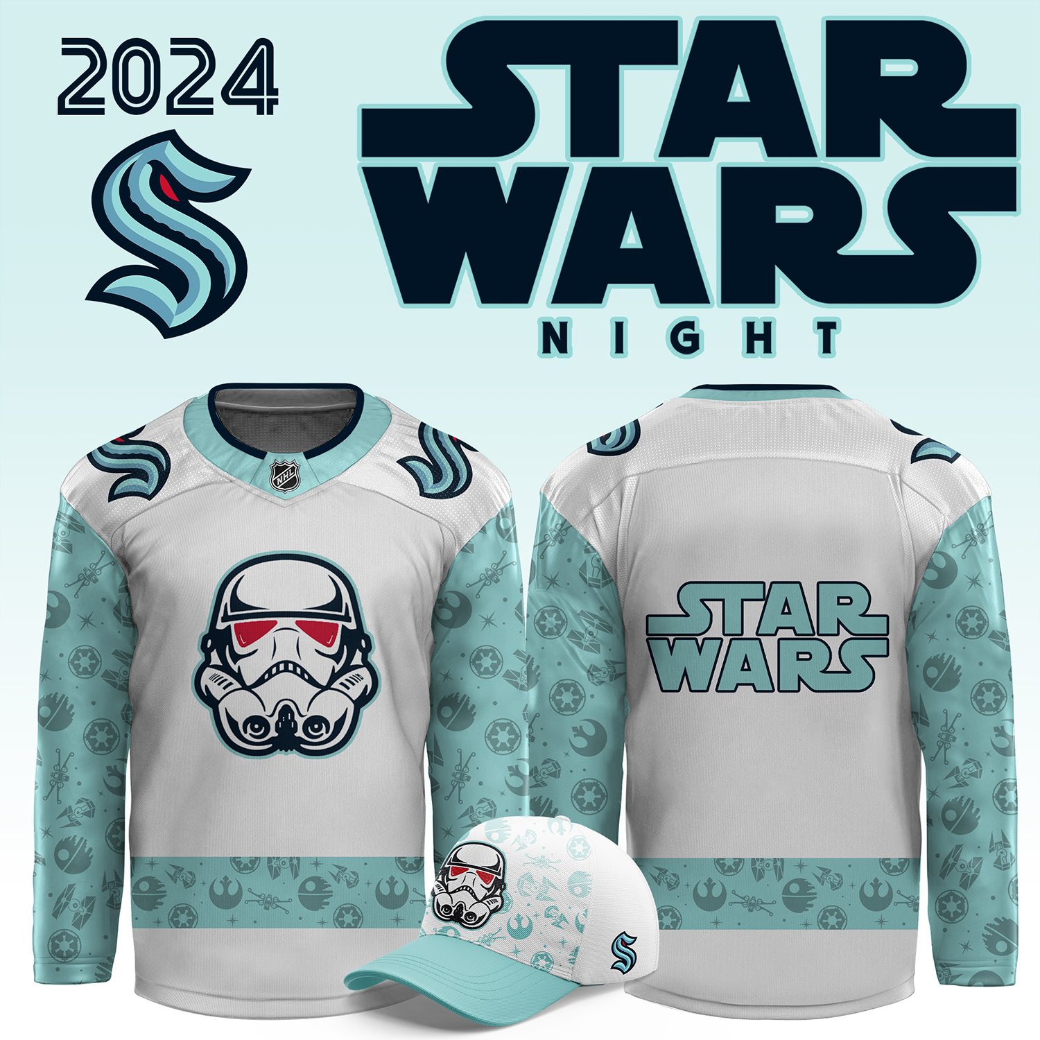Seattle Kraken x Star Wars Night jersey - Famjoys Seattle Kraken x Star Wars Night jersey - Famjoys
