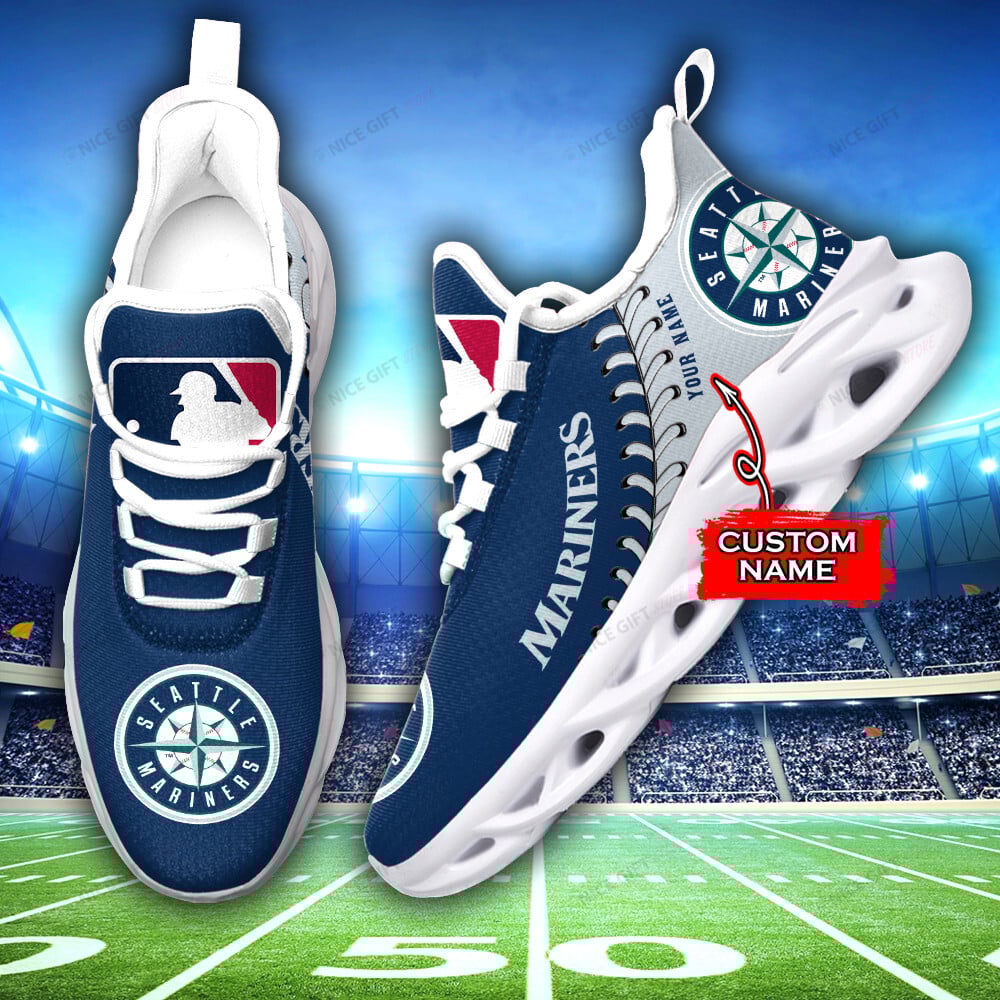 Seattle Mariners Custom Name Max Soul Shoes MSS-V5C7 - Famjoys Seattle Mariners Custom Name Max Soul Shoes MSS-V5C7 - Famjoys