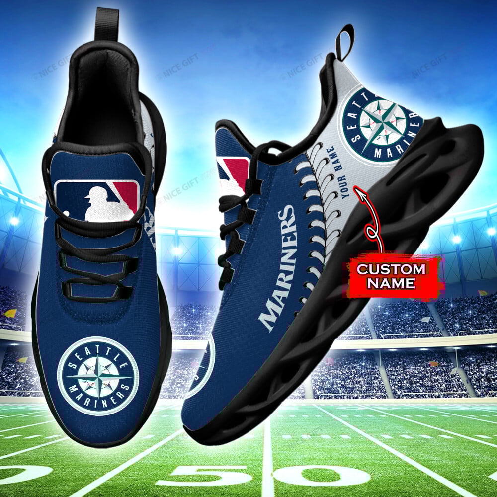 Seattle Mariners Custom Name Max Soul Shoes MSS-V5C7 - Famjoys Seattle Mariners Custom Name Max Soul Shoes MSS-V5C7 - Famjoys