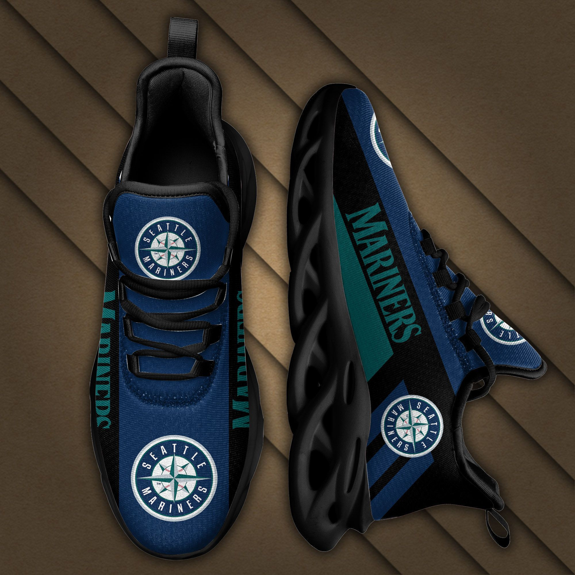 Seattle Mariners Max Soul Sneakers Shoes - Famjoys Seattle Mariners Max Soul Sneakers Shoes - Famjoys