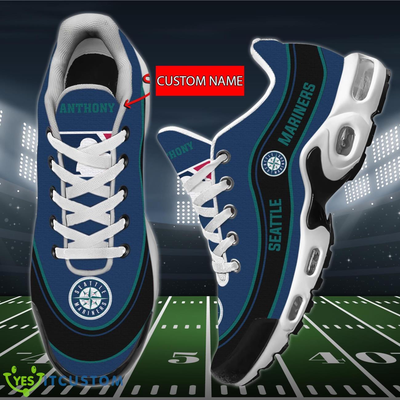 Seattle Mariners MLB Personalized Name Air Cushion Sports Shoes Sneaker KLTNS220439 - Famjoys Seattle Mariners MLB Personalized Name Air Cushion Sports Shoes Sneaker KLTNS220439 - Famjoys
