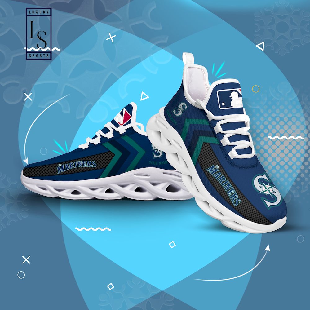 Seattle Mariners Personalized Max Soul Shoes - Famjoys Seattle Mariners Personalized Max Soul Shoes - Famjoys