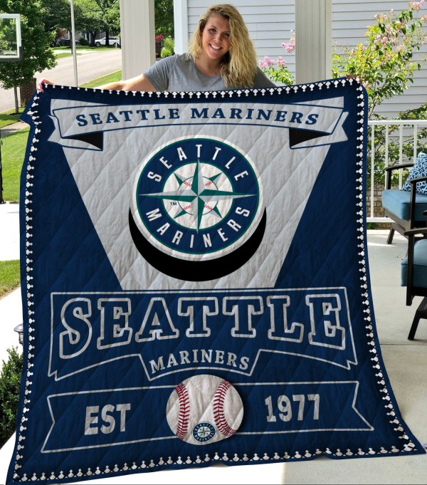 Seattle Mariners Quilt Blanket - Famjoys Seattle Mariners Quilt Blanket - Famjoys