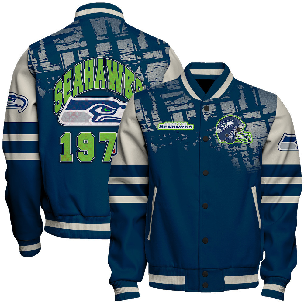 Seattle Seahawks - A Class Above Unisex Varsity Jacket - Famjoys Seattle Seahawks - A Class Above Unisex Varsity Jacket - Famjoys